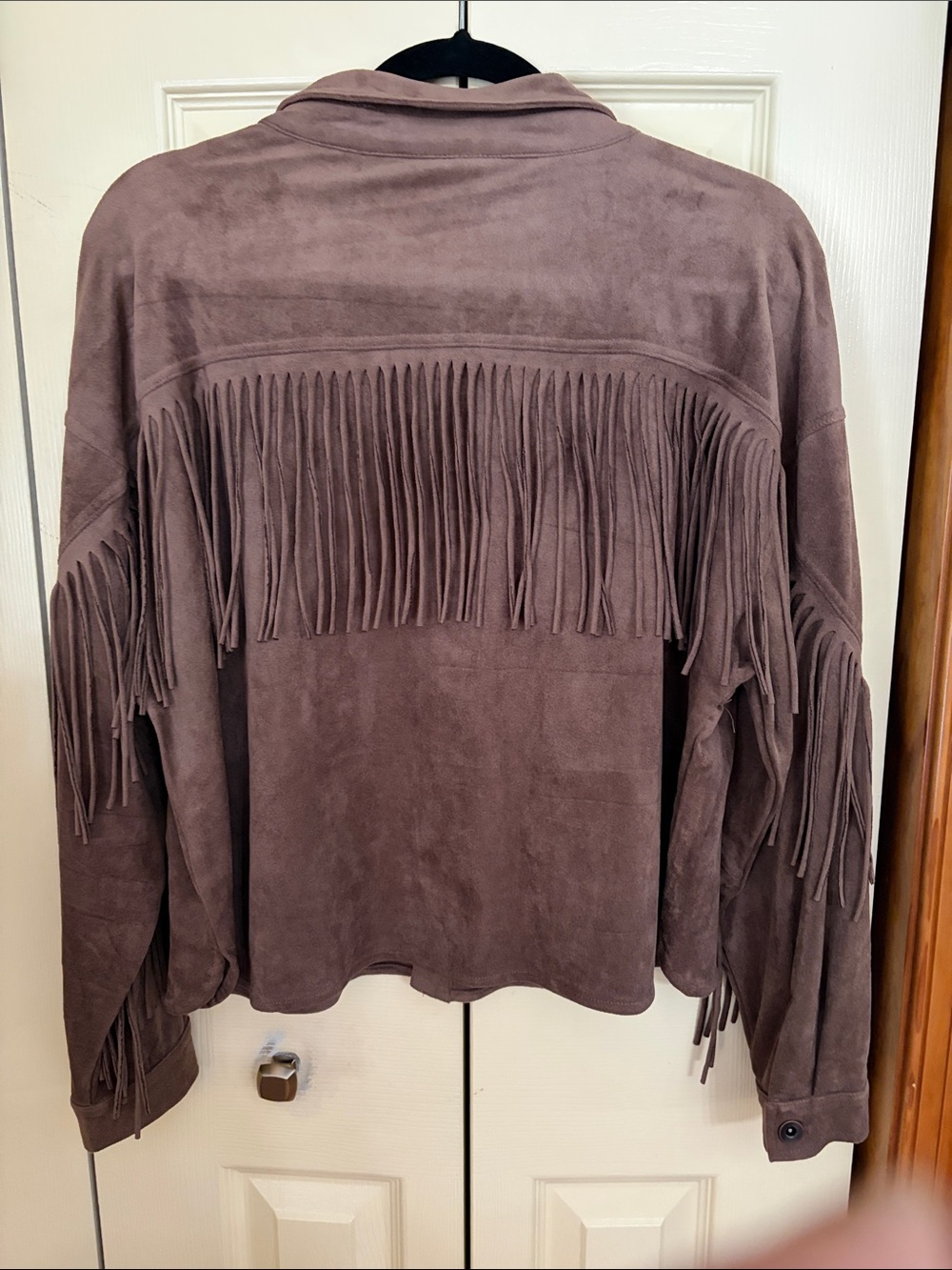 Ces Femme Brown Suede Fringe Utility Jacket - Picture 2 of 2